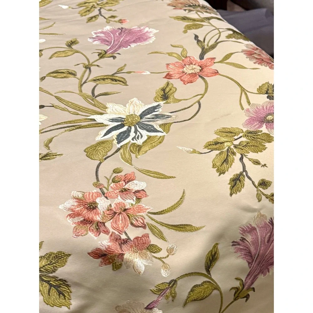 Croscill Queen Floral Daphne Comforter 2Shams Set Champagne Pink Green 3pc NWOT